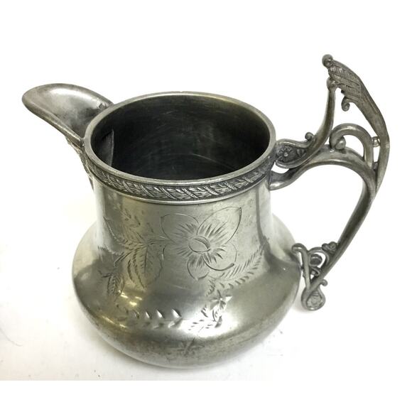 Albany Silverplate Sugar Bowl With Lid And Creamer Set - Picture 4 of 4